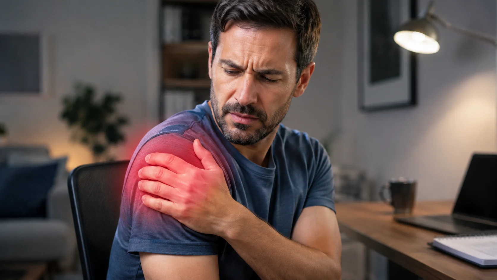 Hombre con dolor de hombro sin saber por qué